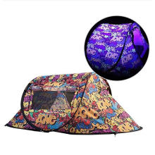 Outdoor camping new design glow camping tent and waterproof PE camping waterproof foldable glow at night tent